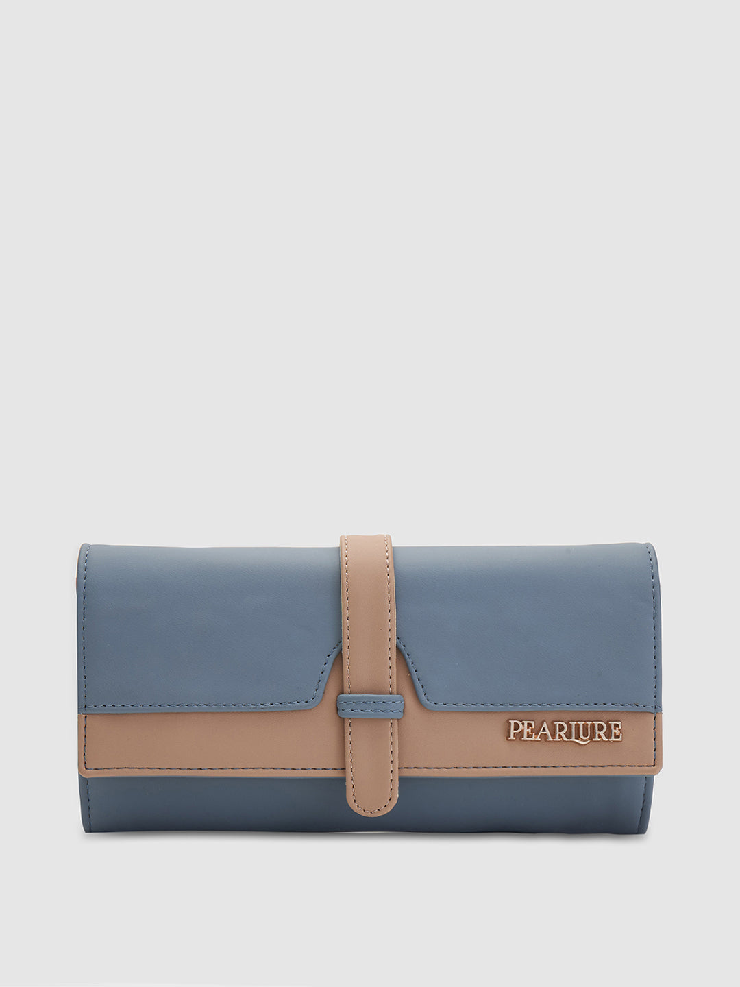Lisa 3 Fold Wallet - Grey & Beige
