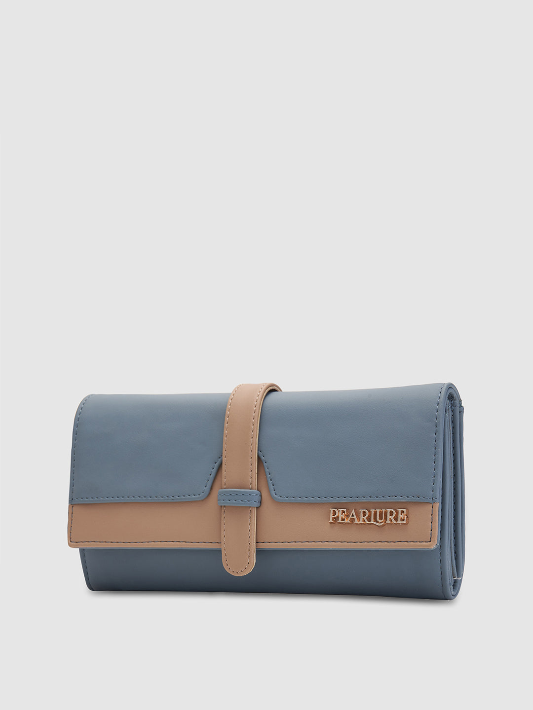 Lisa 3 Fold Wallet - Grey & Beige