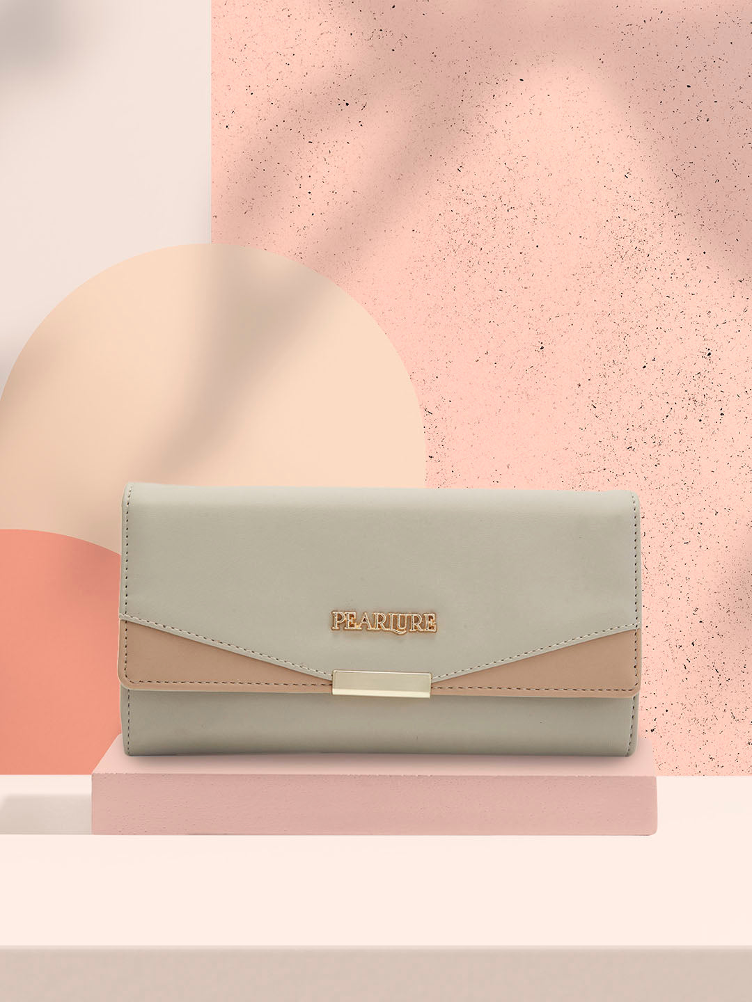 Charlize 2 Fold Wallet - Mint Green & Beige