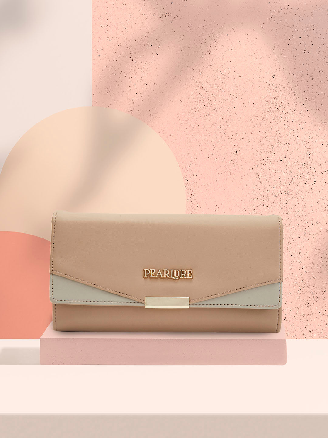 Charlize 2 Fold Wallet - Beige & Mint Green