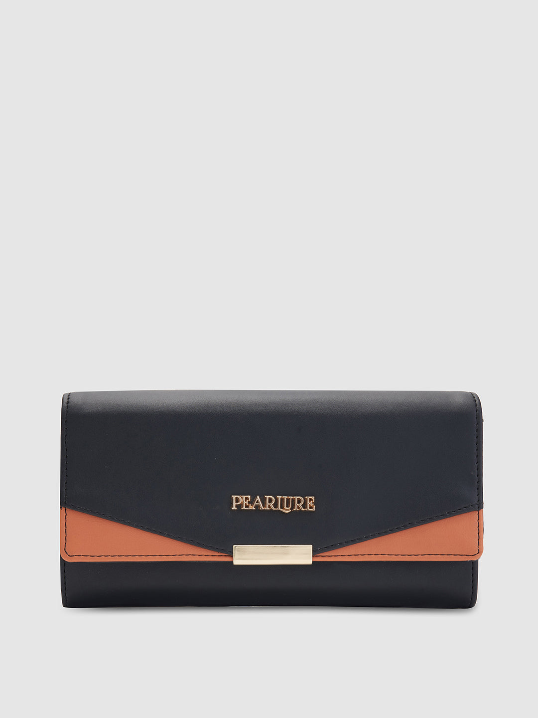 Charlize 2 Fold Wallet - Black & Orange