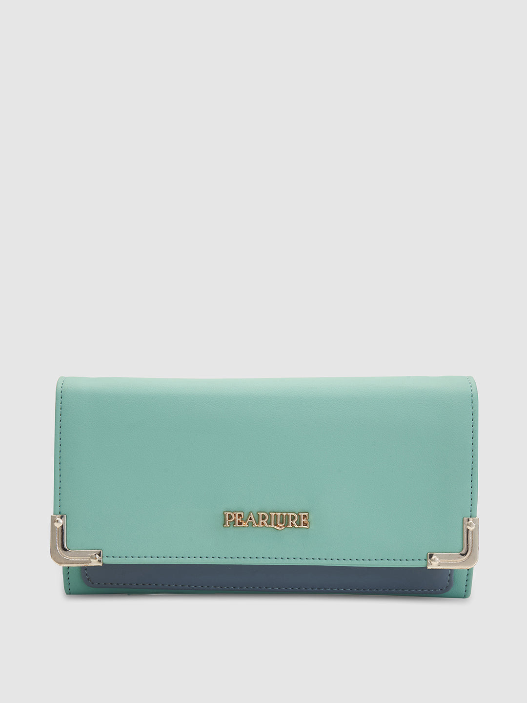 Cindy 2 Fold Wallet - Mint Green & Grey