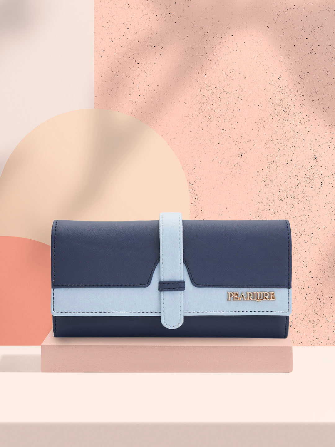 Lisa 3 Fold Wallet - Blue & Light Blue