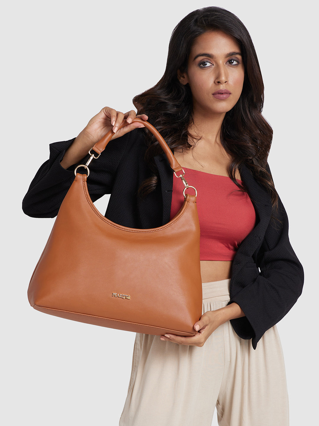 Nicole Hobo Handbag - Tan