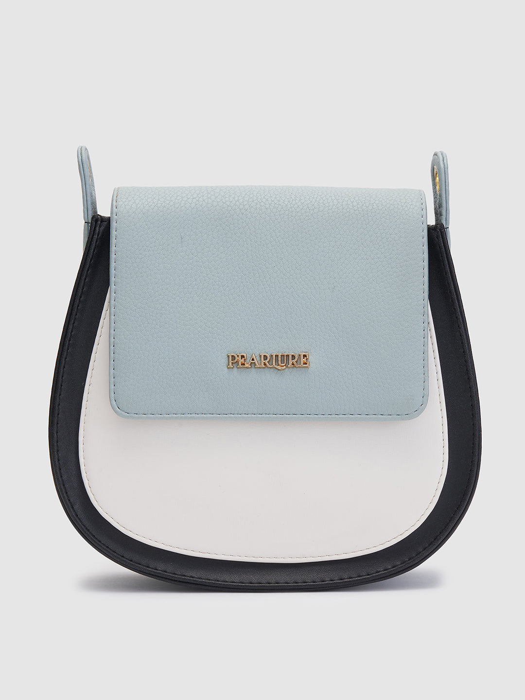 Anne Saddle Handbag - Black & Green