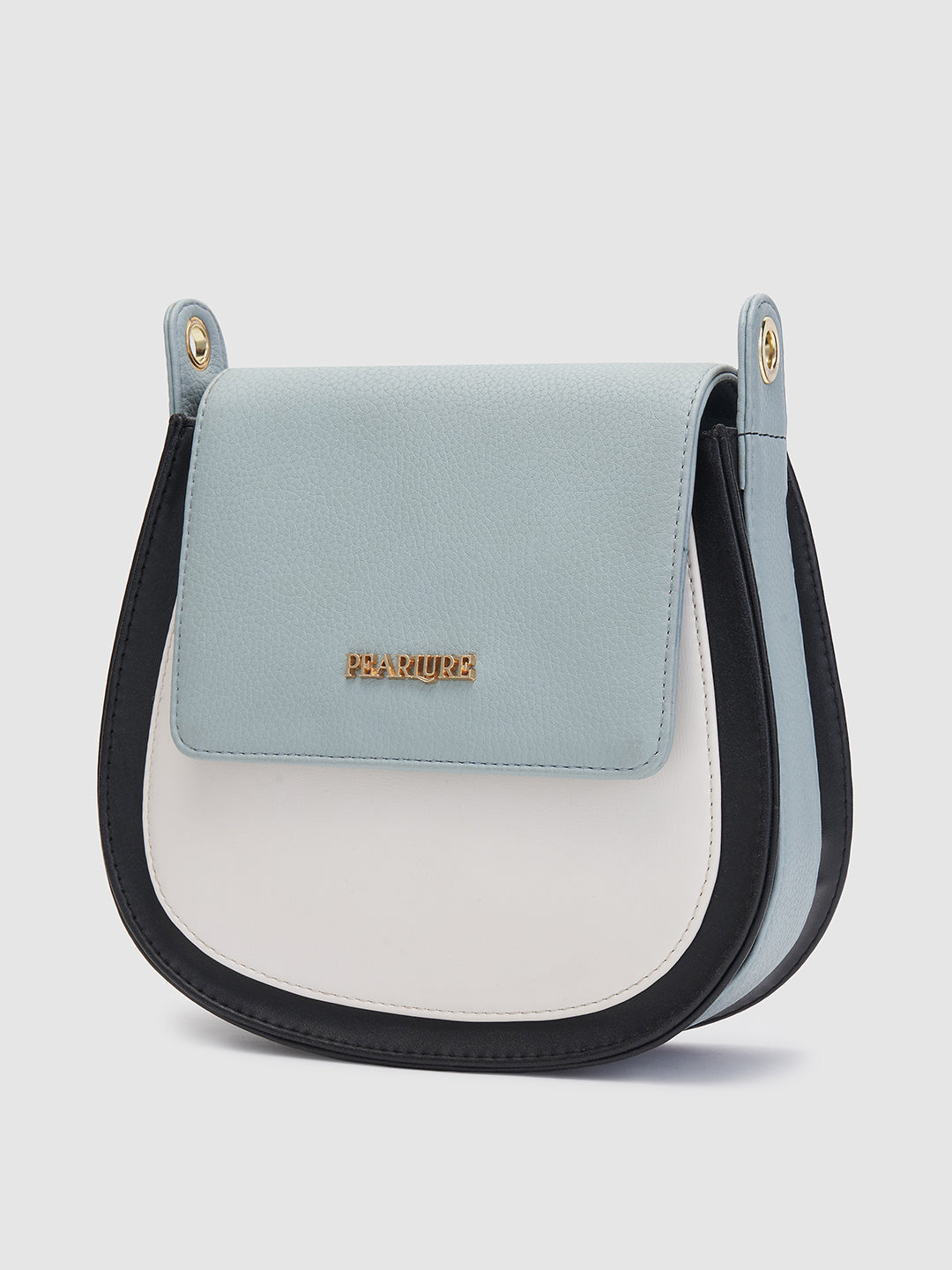 Anne Saddle Handbag - Black & Green