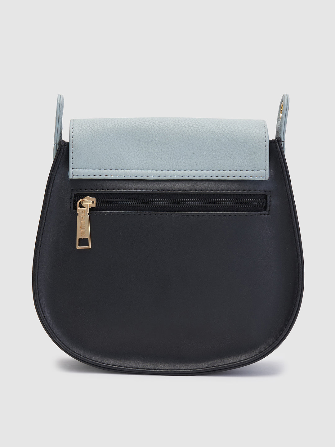 Anne Saddle Handbag - Black & Green