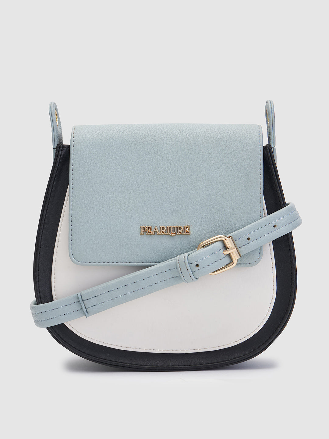 Anne Saddle Handbag - Black & Green