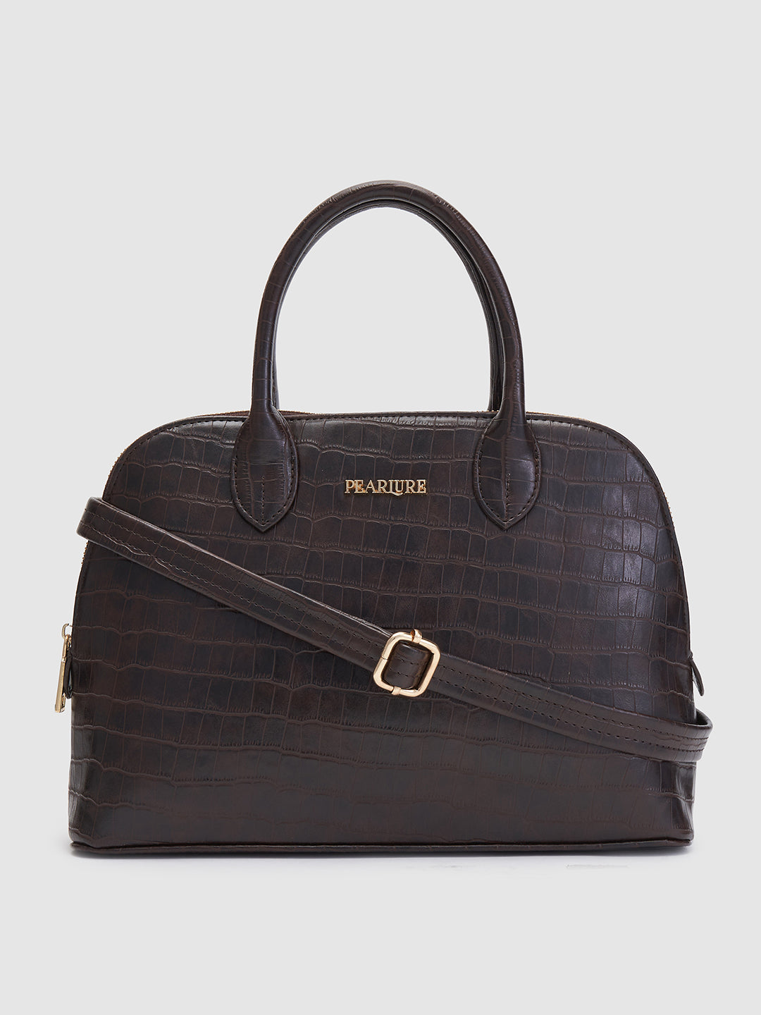 Scarlett Sling Handbag - Brown Croc