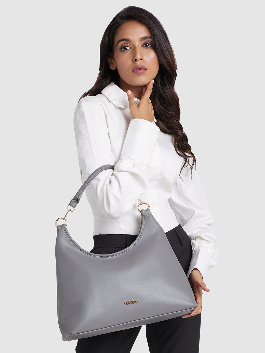 Nicole Hobo Handbag - Grey