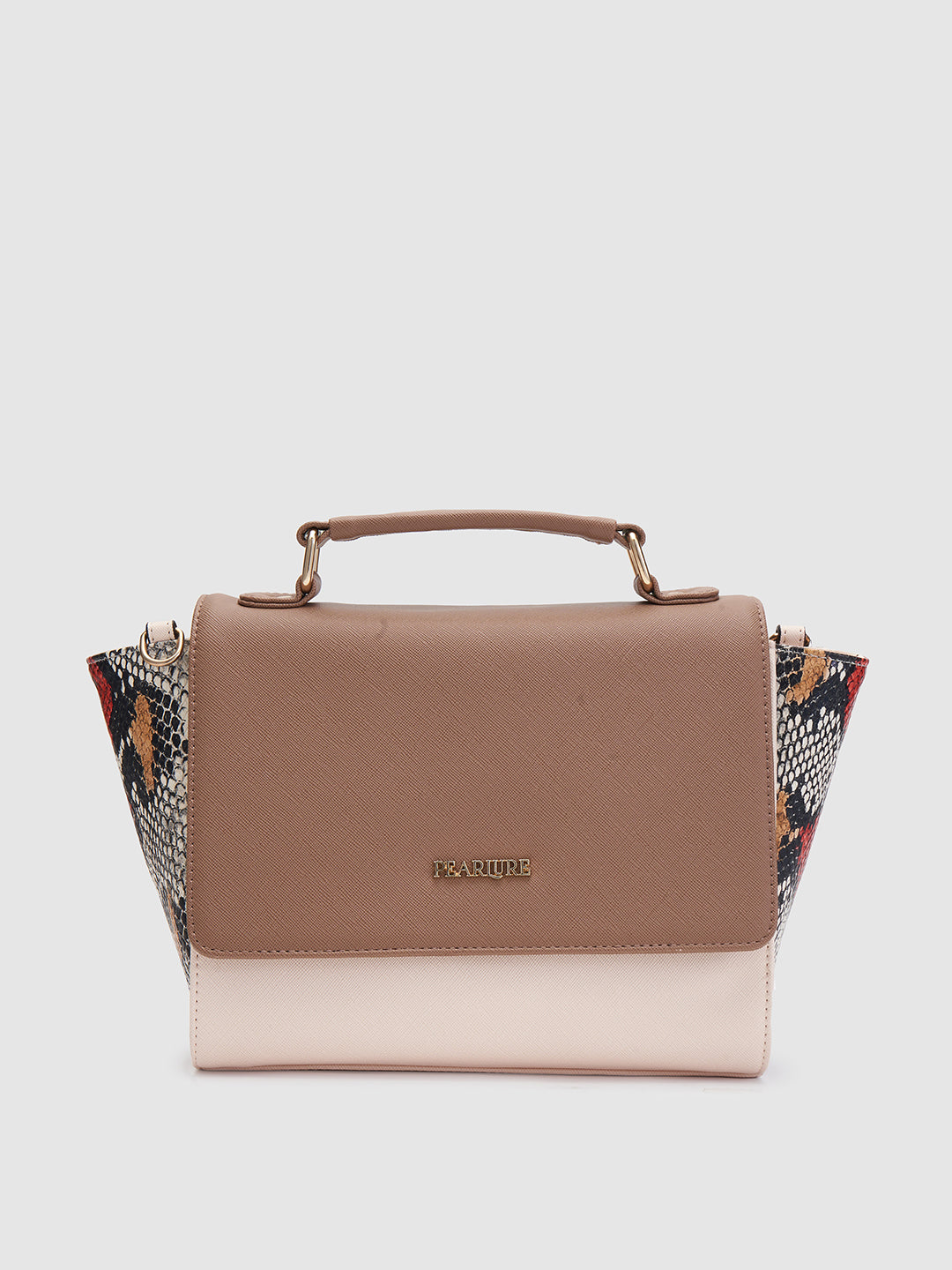 Julia Sling Handbag - Beige & Snake