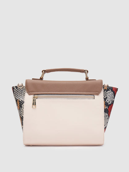 Julia Sling Handbag - Beige & Snake